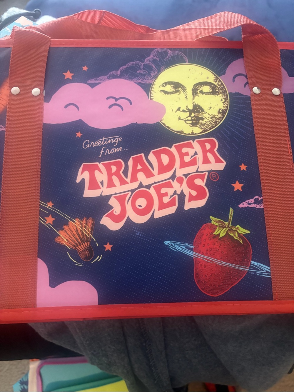 Trader joe’s Tote Bag - Navy & Red